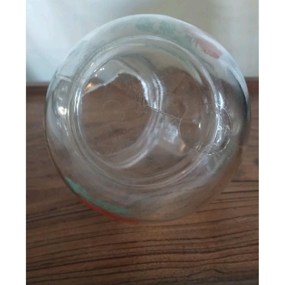 VINTAGE GLASS PITCHER w/ICE LIP BULBOUS TOMATO PRYOGRAPHICS JUICE PITCHER - Picture 5 of 5